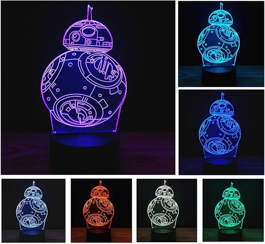 3D Illusion Platform Night Lights Touch Switch 7 Color Change USB Power LED Desk Lamp for Home Decorations or Holiday Gifts