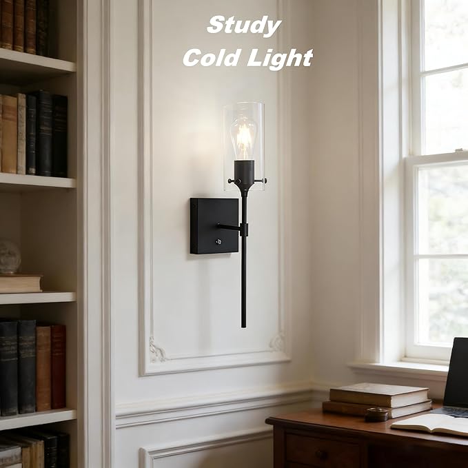 Wireless Wall Sconces with Remote Control, Black Battery Operated Wall Sconces Set of 2, Rechargeable Dimmable Wall Light for Bedroom Living Room Bathroom Hallway Entryway Stairwell,3 Colors