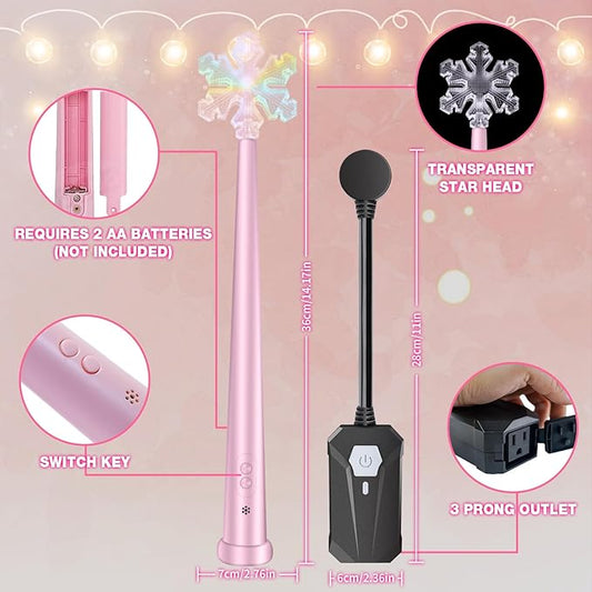 Christmas Tree Light Wand Remote - Voice Control Magic Wand Light Controller with Wireless Outlet Plug - Magical Christma Tree Lights Switch Wands for Kids, Xmas Gifts Outdoor Lighting Decoration
