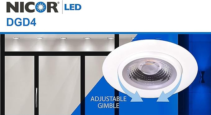 NICOR Lighting 4 inch LED Gimbal Recessed Downlight in Oil-Rubbed Bronze, 2700K (DGD411202KRDOB)