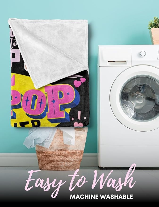 Huglanket Kpop Gifts for Teen Girl K Pop Lovers, Kpop Merch Stuff Blanket for Women for Birthday, Christmas, Violet, 60"x 80"