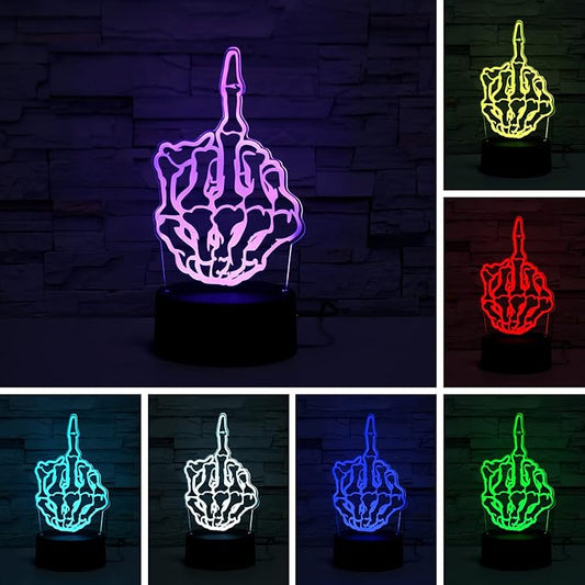 3D Illusion Night Light Desk Lamp, 7 Colors Auto Gradual Changing USB Powered LED Lights with Touch Switch for Kids Gifts Home Decoration (Black Base)