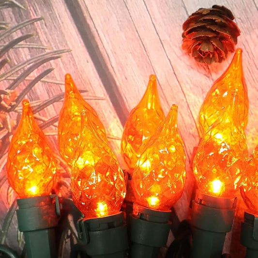 Orange Halloween String Lights 19ft, 70 LEDs C5 Christmas Lights for Indoor and Outdoor Use, ETL Certified Perfect for Halloween, Thanksgiving, and Christmas Decor