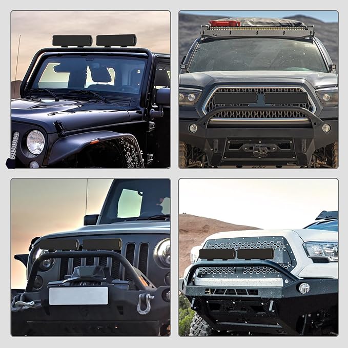 Nilight 12 Inch LED Light Bar Cover 2 PCS Black Protective Covers Durable Polycarbonate Lens Waterproof Dustproof Scratch-Proof for Double-Row Lights Off Road Driving Lighting