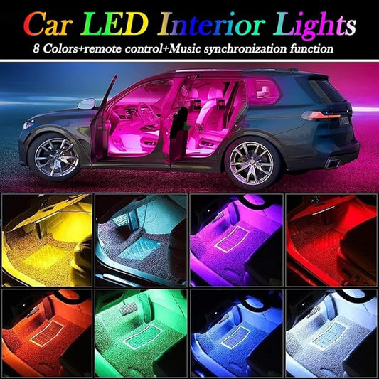 Car LED Interior Lights,Car LED Strip Light with,8 Colors Atmosphere Lights,USB Port Music Sound-Activated Lighting.