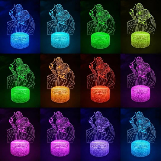 3D Night Light, 16 Color Changing Cartoon USB Desk Lamp Illusion Lighting with Remote Control for Home Decor Gift for Kids