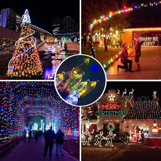 MAGOTAN Christmas Lights 50 LED String Lights Battery Operated Clear Mini Lights18ft with Timer for Thanksgiving Day Wreath Christmas Tree Indoor Outdoor Decoration, Waterproof, Multicolor 2Pack