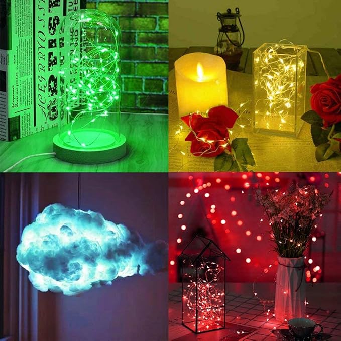 VOOKRY 8 Pack 30 LED Fairy Lights Battery Operated-10 ft Mini Copper Wire String Lights Firefly Starry Moon Lights for DIY Crafts Wedding Party Table Centerpieces Bedroom Costume Christmas(Multicolor)