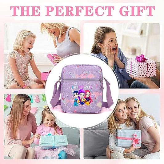 For K-Pop Mini Crossbody Bag - For Korean Idol Shoulder Bag - Cartoon Pattern Design For K-Pop Fans - Purple