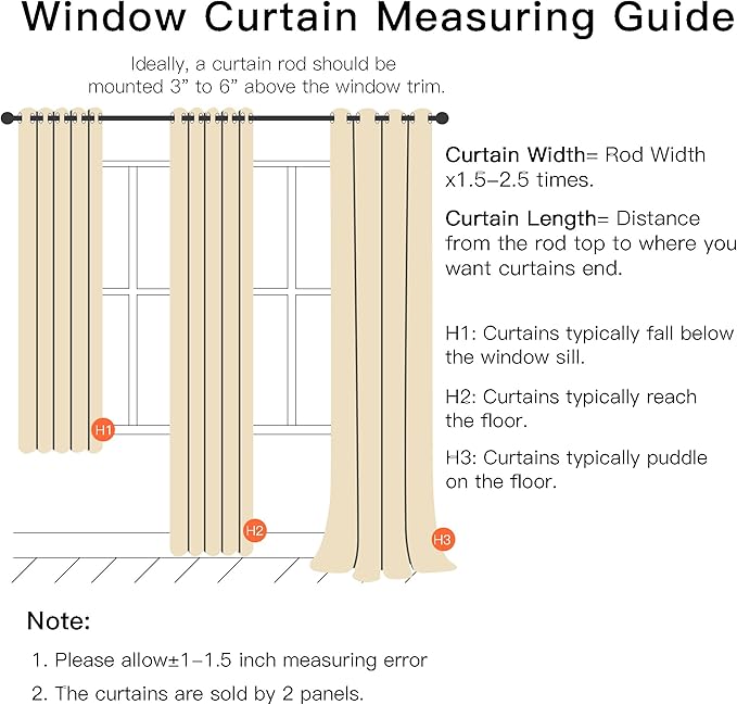 XiDi Beige Blackout Curtains for Bedroom 72 Inchs Long Room Darkening Double Layer Curtains Star Cut Out Design Grommet Drapes with Tiebacks for Girls Kids Living Room, 52 x 72 Inches, Set of 2