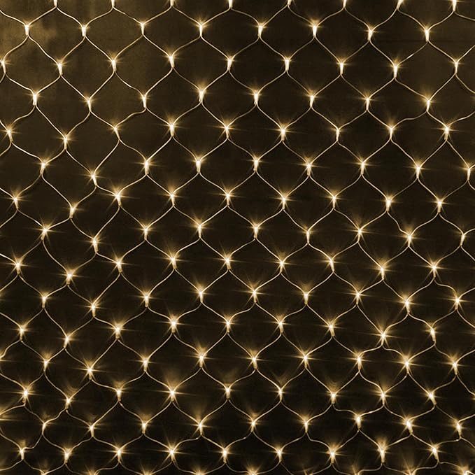 Christmas Net Lights 150L Warm White Lights Green Wire, Connectable Lights Indoor & Outdoor Mesh for Wedding, Christmas Eve,Summer Spring,Festival