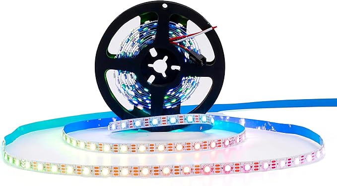 DC5V SK6812 (Similar WS2812B) RGBW RGB+Cold White LED Strip Light 60leds/Pixels/m Individually Addressable 4 Color in 1 LED Dream Color(16.4ft(5m) 300leds,IP30) (No Adapter or Controller)