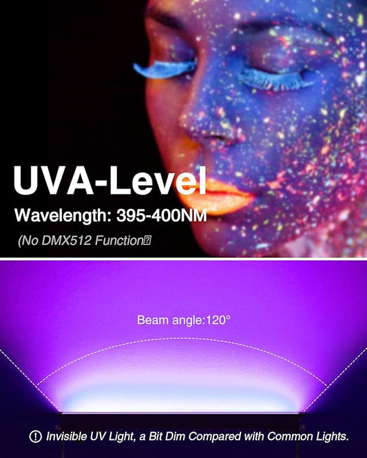 Onforu 4 Pack 42W LED Black Lights, Blacklight Bars with Plug and Switch, Glow in The Dark Party Supplies for Halloween Decorations, Bedroom, Body Paint, Stage Lighting, Poster, Black