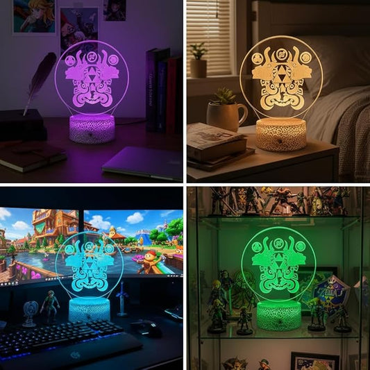 3D Night Light, 16 Color Changing Cartoon USB Desk Lamp, Crest of Hyrule Illusion Lighting with Remote Control for Home Decor Gift for Kids. (7)