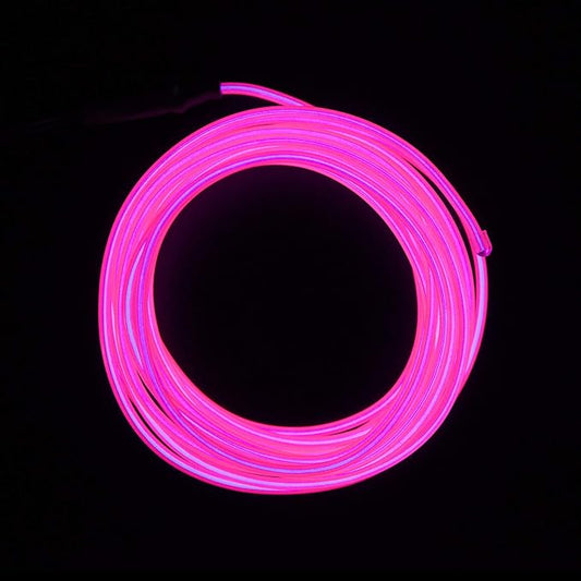 lychee 15ft EL Wire Neon Glowing Strobing Electroluminescent Light El Wire w/Battery Pack for Parties, Halloween Decoration (Pink, Outdoor use)