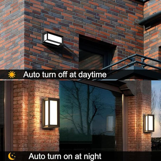 Sytmhoe Dusk to Dawn Outdoor Wall Light, 3000k Black Exterior Wall Fixtures,Modern Exterior Wall Sconce LED,Ouside Light for House Garage Walkway Backyard Garden
