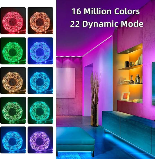 Lcutml 200FT Smart LED Strip Lights (2 Rolls of 100ft), RGB Strip Lights Sync to Music with 40 Key Remote Controller LED Lights for Bedroom,Christmas Lights decration (Multi-Colored, 200FT)