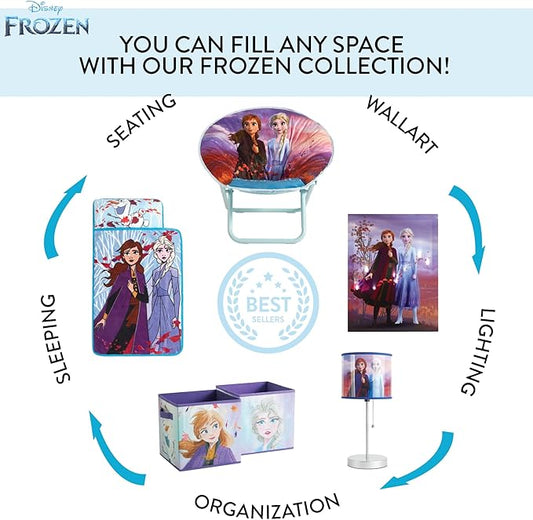 Idea Nuova Disney Frozen 2 Anna and Elsa Plush Shade Table Lamp, Blue