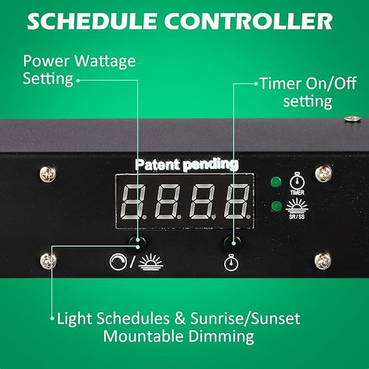 Lucius 720W LED Grow Light with Master Control Timer Sunrise Sunset, 2.9 μmol/J Full Spectrum Grow Lights for Indoor Plants with LED Display, LM281B Diodes Plant Growing Lamps for Seed Starting