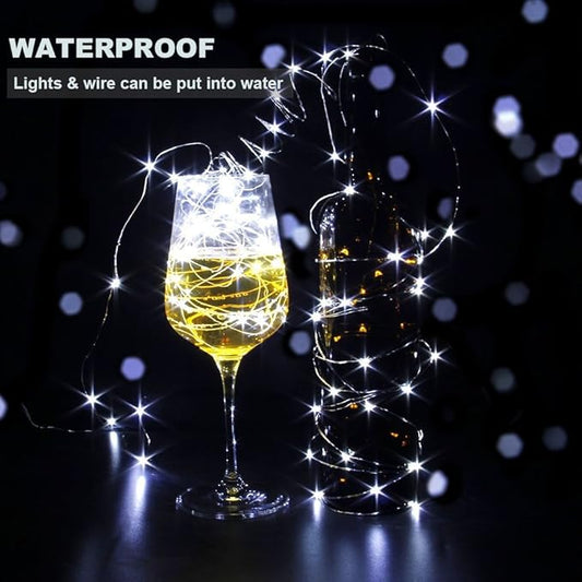 CYLAPEX 12 Pack Fairy Lights Battery Operated 7ft 20 LED Mini String Lights Silver Wire Firefly Starry Moon Lights for Wedding Mason Jars Party Christmas Centerpiece Table Decorations, Cool White