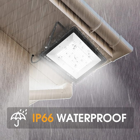 XYCN 3 Pack 100W LED Flood Light, IP66 Waterproof Outside Flood Light, 11500LM Super Bright Outdoor Security Lights, 5000K Daylight White Floodlight for Yard Garden Playground Basketball Court Patio