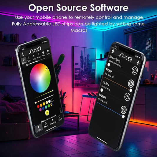 WLED Controller ESP32 with Microphone, Addressable LED Controller for RGB RGBW Light Strip WS2812B SK6812 WS2811 TM1814 WS2813 WS2815 5-24V ESP32