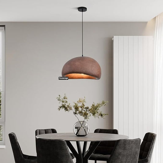19.7in Wabi Sabi Pendant Light, Kitchen Island Lighting Fixture Ceiling Mount Japanese Lamp Japandi Chandelier for Dining Living Room Hallway Bedroom Restaurant Hanging Lamp, Brown 1 Pack