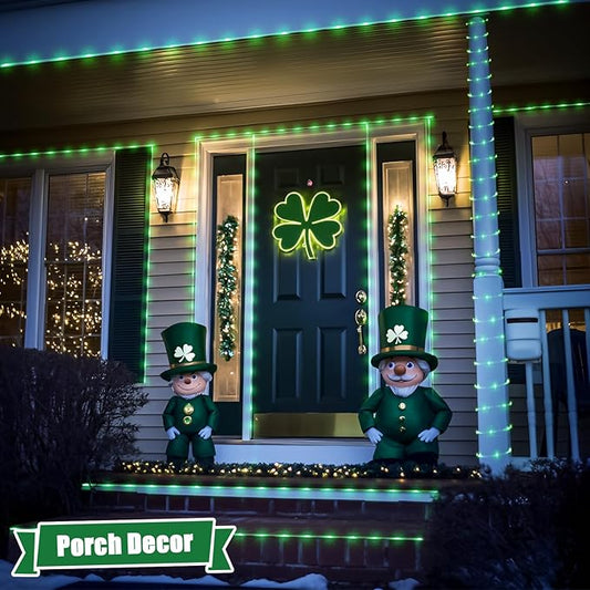 JMEXSUSS 2 Pack Green Lights Battery Operated String Lights Outdoor Waterproof, Total 200LED 66ft Battery Powered Rope Lights with Remote, Green Lights for St Patricks Day Decorations