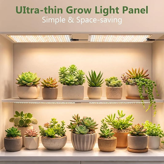 LBW Plant Grow Light, 810 LEDs Full Spectrum Plant Lights for Indoor Growing, Ultra-Thin Panel Grow lamp for Under Cabinet Plant,4/8/12H Timer, 3 Lighting Modes, 10 Dimmable Levels, 6 Packs