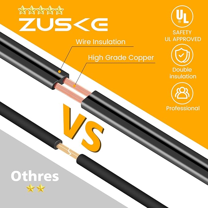 Zuske 100FT Outdoor String Lights, LED Patio Lights with 50+3 ST38 Vintage Edison Shatterproof Bulbs, IP65 Weatherproof Outside Hanging Lights for Backyard Bistro Cafe Garden(50FTx2)