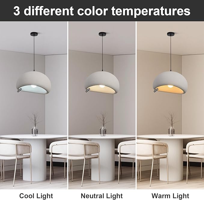 19.7in Wabi Sabi Pendant Light, Kitchen Island Lighting Fixture Ceiling Mount Japanese Lamp Japandi Chandelier for Dining Living Room Hallway Bedroom Restaurant Hanging Lamp, Grey 1 Pack