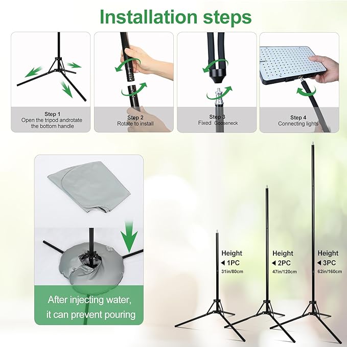 FRGROW 2026 4Head Full Spectrum Grow Light with Stand, 100 Watt Bright Grow Lights for Indoor Large Plants, Tall Bonsai Tree, Auto On/Off Daily Timer(4/8/12/16/20H), Adjustable Stand 24"-78"