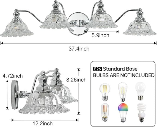 XIEDUN Chrome 4 Light Vanity Light Bathroom Light