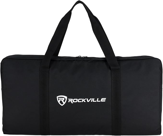Rockville BAG for 4x SABER STANDS, Compact Carry Bag, Foam Padding, Water-Resistant Nylon, 4 Internal Pockets, for DJs and Event Lighting