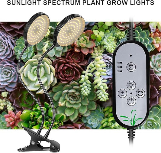 Grow Light 30W Sunlike Full Spectrum LED Plant Grow Lights with Timer Auto On/Off 4/8/12H Waterproof Grow Lamp for Indoor Plants, 5 Dimmable Levels, 3 Switch Modes, Adjustable Gooseneck