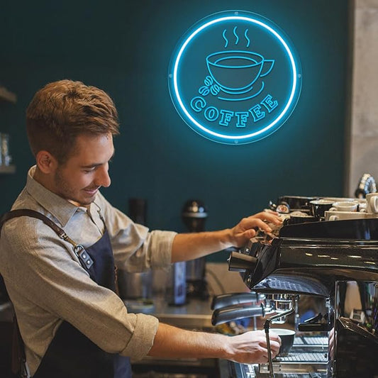 Coffee Neon Sign Coffee Bar Decor Dimming Coffee Sign or Restaurant Coffee Shop Cafe Bar Beer Pub Store Ad Window Display LED Coffee cup Kitchen Bedroom Man Cave Home Birthday Party