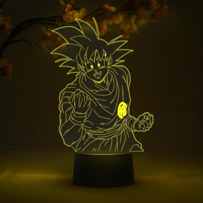 Otaku Lamps Goku Dragon Ball Super – Anime Lamp Figure Night Light, 16 Color RGB LED – Remote, 3D Anime Room Décor Gift for Otaku