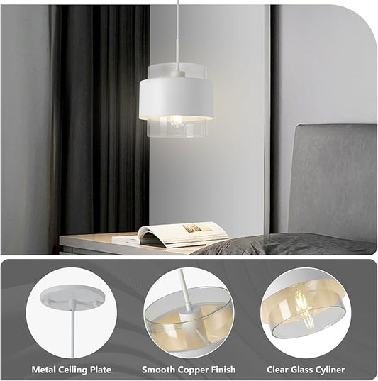 9.8" Pendant Lights Kitchen Island, Industrial Pendant Lighting with Durable Metal Shades, Adjustable Hanging Light Fixtures for Kitchen Island Living Room Hallway