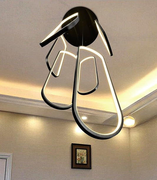 Modern LED Chandeliers for Foyer Entryway High Ceiling Long Staircase Chandeliers Dimmable Dimmable Flush Mount High Villa Foyer 2700k-6000k