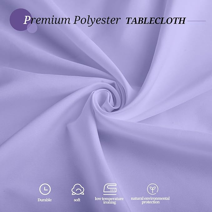 12 Pack Lavender Tablecloth 90 Inch Round Tablecloth Lavender Round Tablecloth Washable Polyester Fabric Bulk Light Purple Tablecloths Round Table Cloths for Parties Wedding Banquet Buffet Dinning
