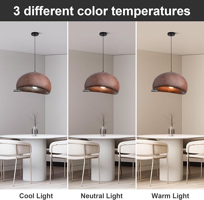 19.7in Wabi Sabi Pendant Light, Kitchen Island Lighting Fixture Ceiling Mount Japanese Lamp Japandi Chandelier for Dining Living Room Hallway Bedroom Restaurant Hanging Lamp, Brown 1 Pack
