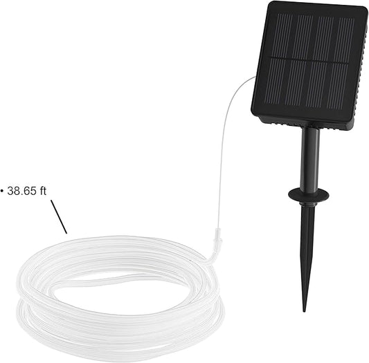 Outdoor Solar Rope Lights - Solar Powered Cable String 100 LED Lights with 8 Modes for Patio, Backyard, Garden, and Events by Pure Garden (Warm White)
