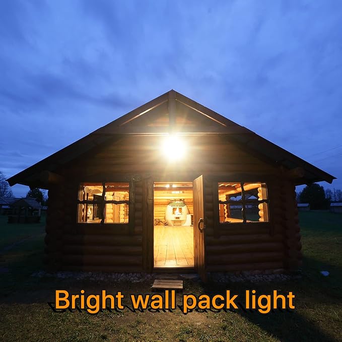 LED Wall Pack Light 120W 18,000LM, Dusk-to-Dawn Photocell, IP65 Waterproof Outdoor Security Light, All-Aluminum Housing, Commercial & Residential Lighting for Warehouses, Garages, Walkways