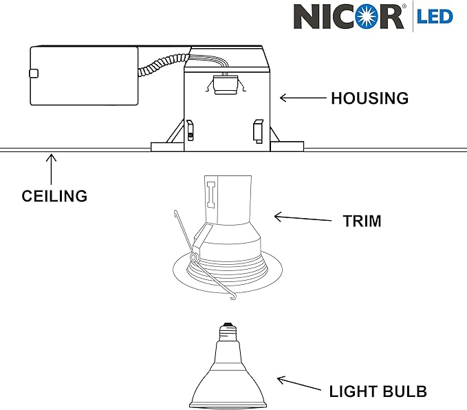 NICOR Lighting 5 inch White Recessed Baffle Trim (15511)