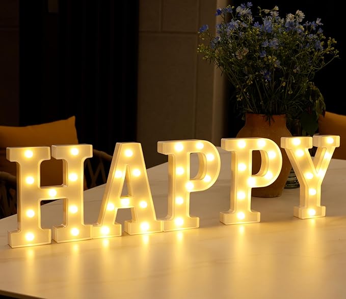 Small Led Marquee Letters, Light Up Letters, 8.58 Inch Led Letter Lights, Battery Powered Lighted Sign for Table, Party, Birthday, Christmas Decor (Letter F)