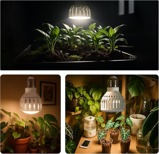 GooingTop LED Grow Bulb,12W (80Watts Equiv) 5000K White Full Spectrum Plant Light for Indoor Plant Growing,Super Bright & High Output,1 Pack