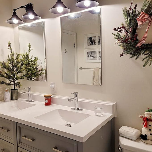 Farmhouse Bathroom Black Vanity Light Fixtures Wall Sconce Lighting, Industrial 2 Light Wall Sconces Indoor Wall Light with Metal Shade, Farmhouse Bathroom Light for Kitchen Living Room Hallway