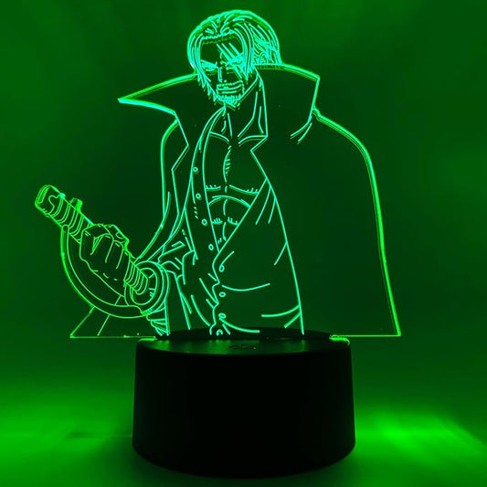 Otaku Lamps Shanks One Piece – Anime Lamp Figure Night Light, 16 Color RGB LED – 3D Anime Room Décor Gift for Otaku