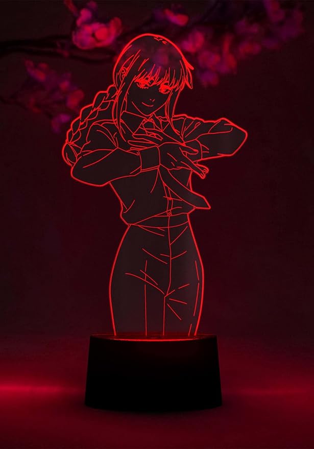 Otaku Lamps Makima Chainsaw Man – Anime Lamp Figure Night Light, 16 Color RGB LED – 3D Anime Room Décor Gift for Otaku
