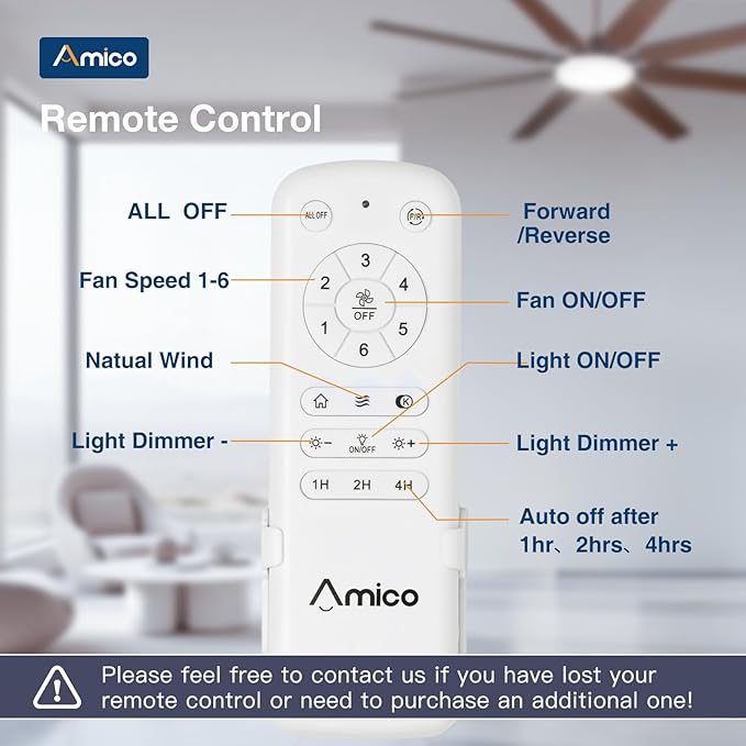 Amico 72 inch Farmhouse Bronze Ceiling Fan with Light, Large Energy Efficient Ceiling Fans with Remote, Reversible DC Motor, Dimmable 3CCT LED, Quiet Indoor/Outdoor for Living Room, Bedroom, Patio